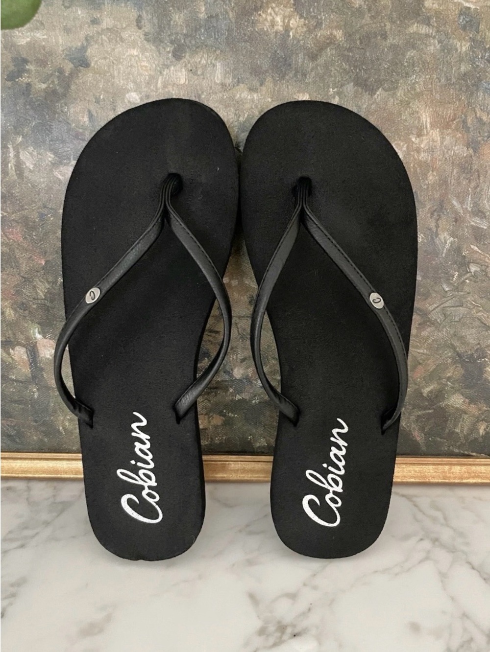 Cobian Nias Bounce 2‎ Flip Flop Sandal Womens Size 9 Black Comfort